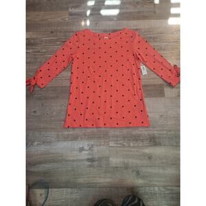 Old navy xs womens pink and black polka dot blouse new with tags